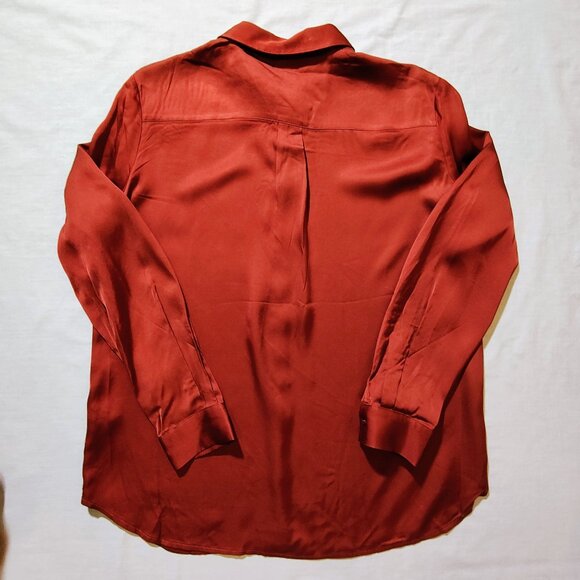 French Connection Women's Small Long Sleeve Burgundy Blouse NWT - Picture 3 of 9